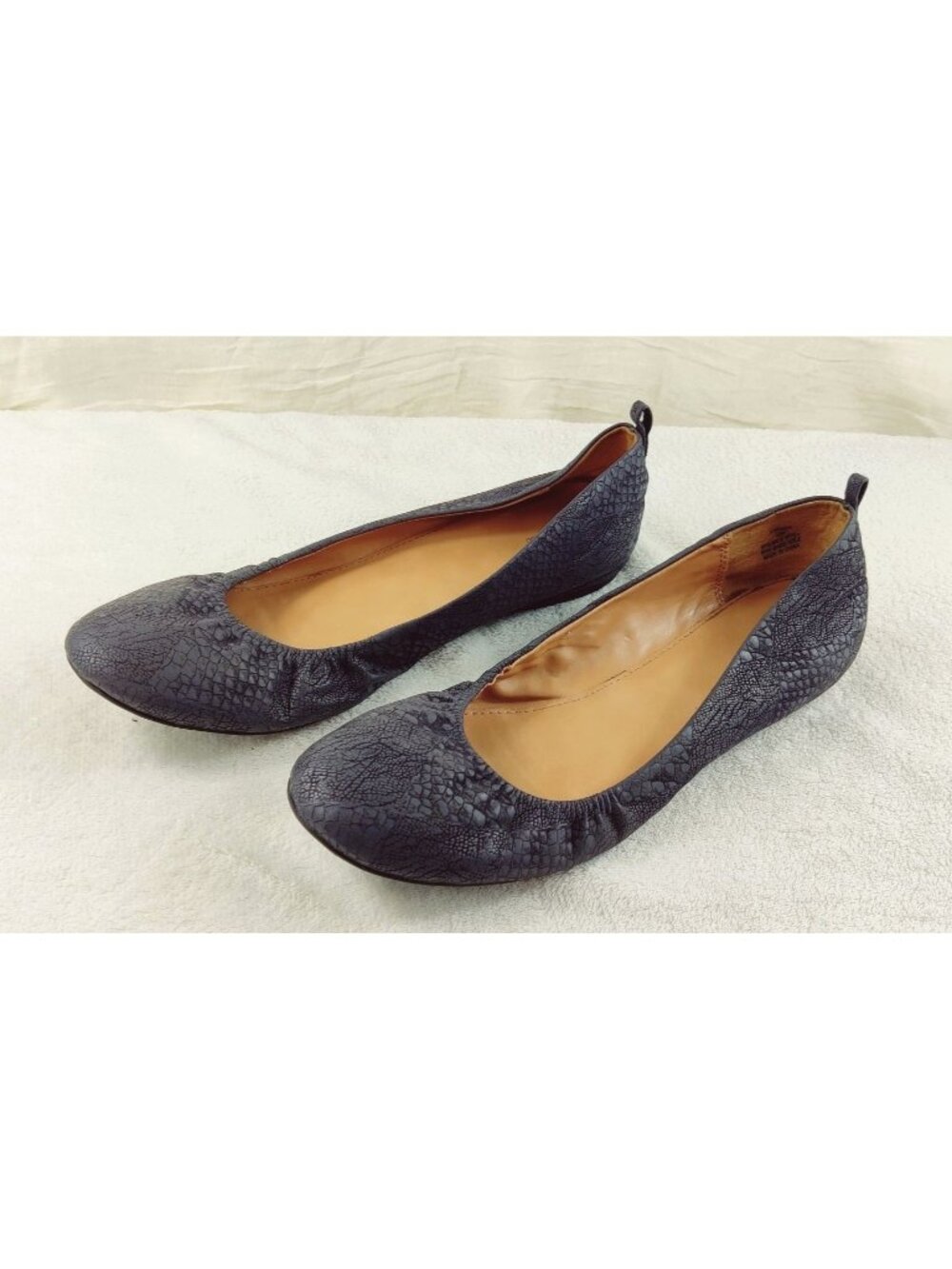 Ballet Flats Gray Faux Snakeskin 10 Style & Co Vinniee Heel Pull Tab Comfort